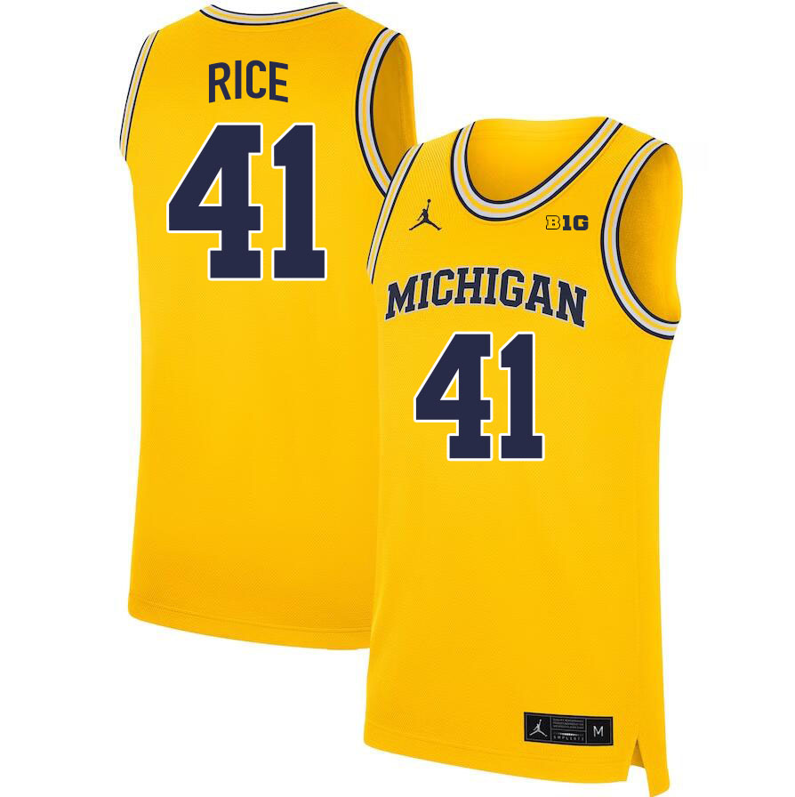 Michigan Wolverines #41 Glen Rice College Basketball Jerseys Stitched Sale-Maize